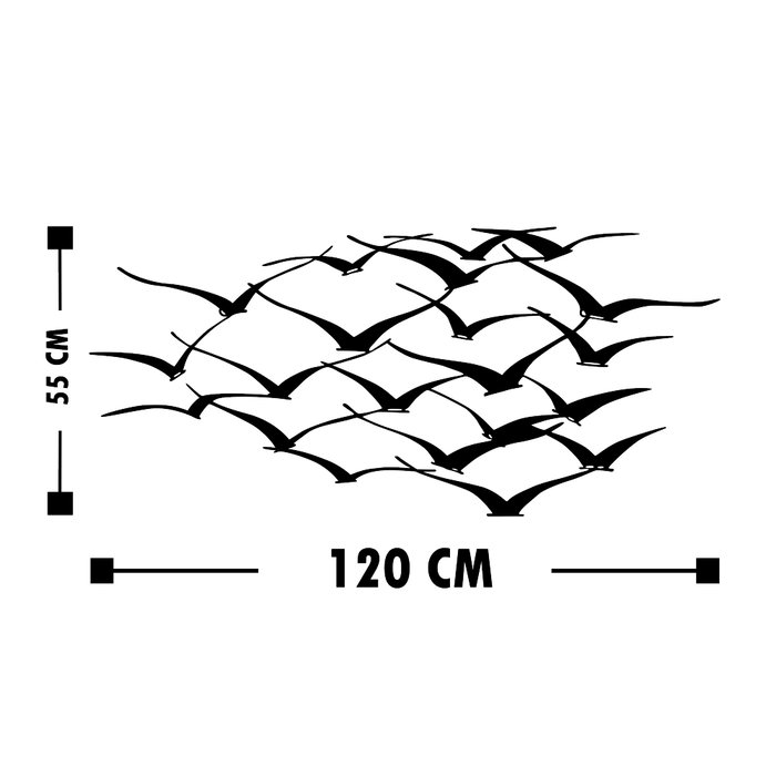 Wallity Herd Of Birds Escultura de Pared de Metal Negro Wallity Herd Of Birds Escultura de Pared de Metal Negro